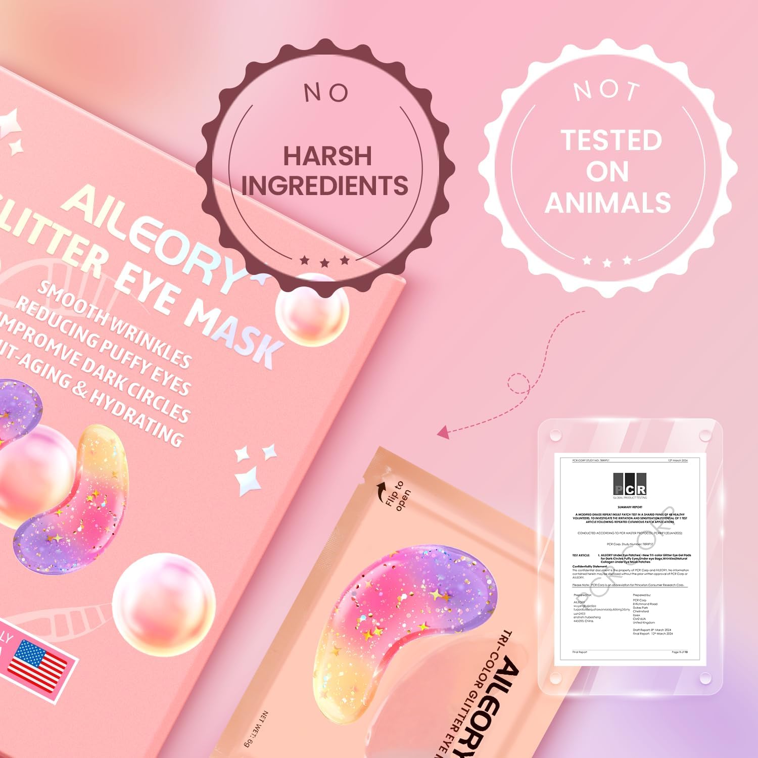 Tri-color Glitter Eye Mask